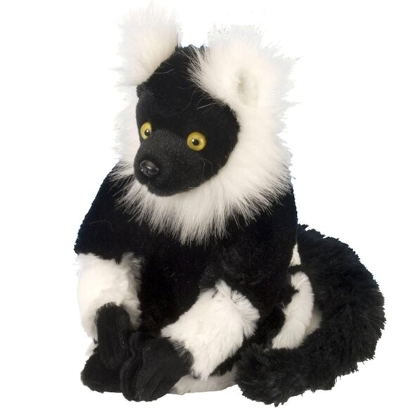 Wild Republic Black & White Ruffed Lemur Stuffed Animal - 8" - Picture 1 of 7